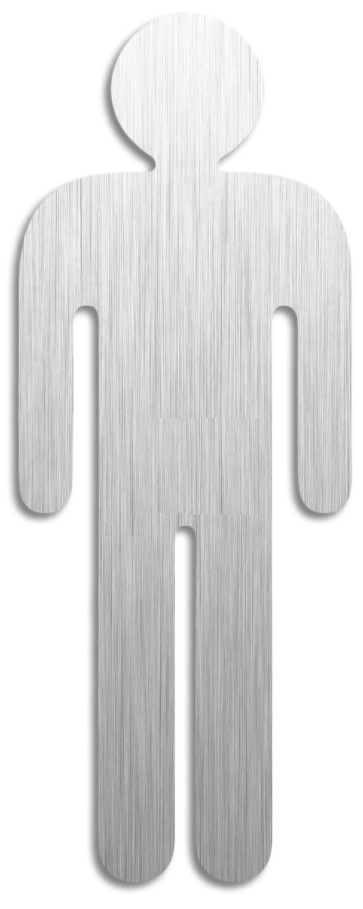 WC Herren ausgeschnitten Edelstahlschild