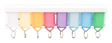 Schlüsselleiste mit Klapp-Schlüsseletiketten