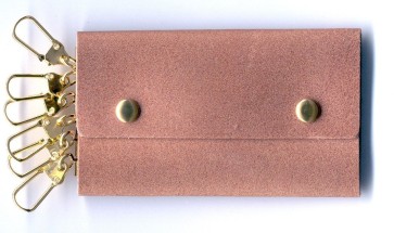 Schlüsseletui aus Leder mit 6 Karabinerhaken