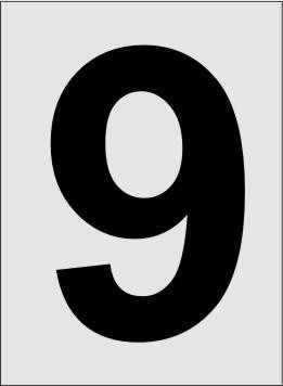 Nummer 9 Aluminiumschild 2230-9