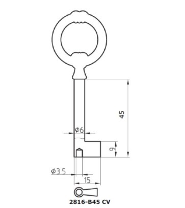 Möbelschlüssel - 2816-B45 CV