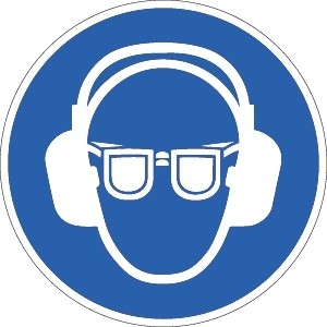 Sicht- und Gehörschutz tragen