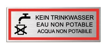 Kein Trinkwasser dreisprachig Aluminiumschild 53403