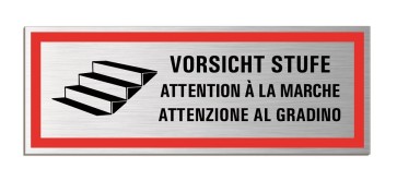 Vorsicht Stufe dreisprachig Aluminiumschild 53413