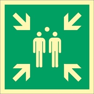 Fluchtwegschild Treffpunkt