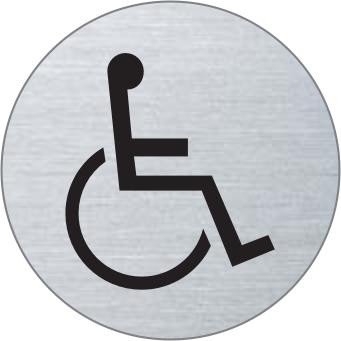 Rollstuhl Edelstahlschild 7031