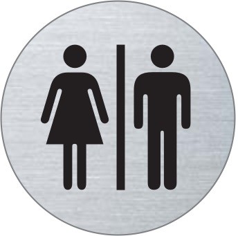 WC Damen/Herren Edelstahlschild 7036