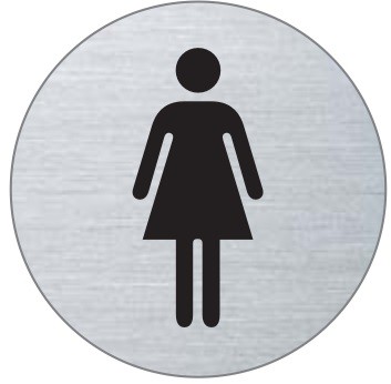 WC Damen Edelstahlschild 7037
