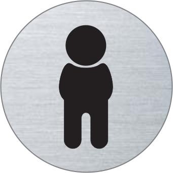 WC Jungen Edelstahlschild 7135