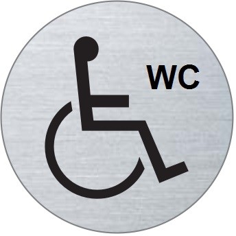 Rollstuhl WC Edelstahlschild 7327