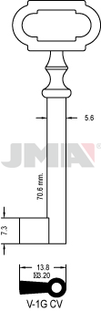 Möbelschlüssel - V-1G CV