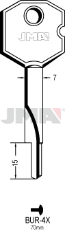 Schlüsselrohling - BUR-4X