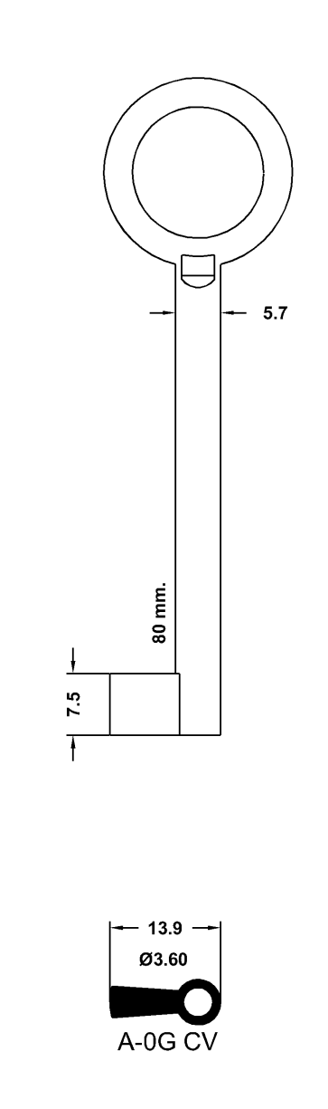 Möbelschlüssel - A-0G CV
