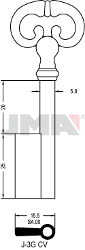 Möbelschlüssel - J-3G CV