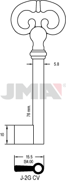 Möbelschlüssel - J-2G CV