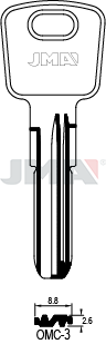 Schlüsselrohling Spezialprofil - OMC-3