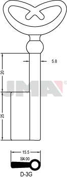 Möbelschlüssel - D-3G