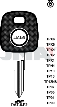 Transponder-Schlüsselrohling - TP00DAT-6.P2