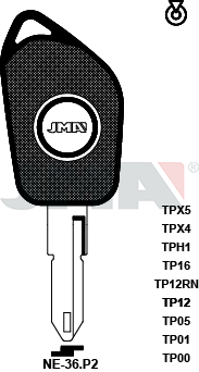 Transponder-Schlüsselrohling - TP00NE-36.P2
