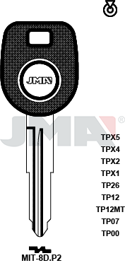 Transponder-Schlüsselrohling - TP00MIT-8D.P2