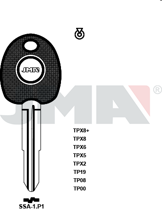 Transponder-Schlüsselrohling - TP00SSA-1.P1