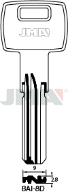 Schlüsselrohling Spezialprofil - BAI-8D