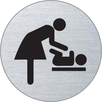 Wickelraum Edelstahlschild 8507