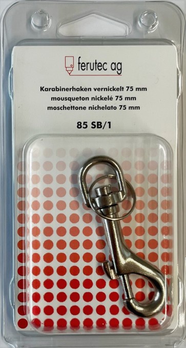 Karabinerhaken vernickelt Selbstbedienung 85
