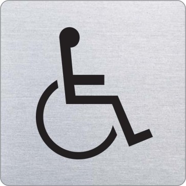 Rollstuhl Edelstahlschild 8934