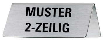 Muster 2-Zeilig Tischwinkel Edelstahlschild