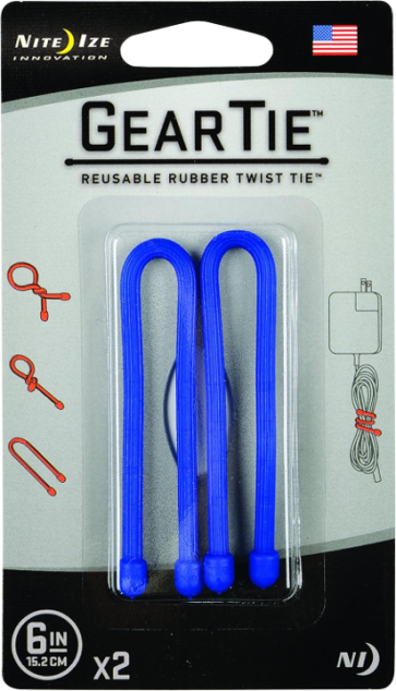 Gear Tie - Gummiflex-Binder / Torsion élastique - 6 Inch/15.2cm lang (blau)