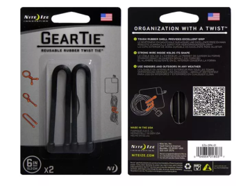 Gear Tie - Gummiflex-Binder / Torsion élastique - 6 Inch/15.2cm lang (schwarz)