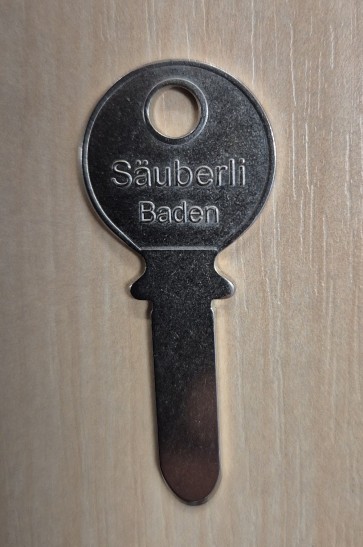 Schlüsselrohling KA-7 mit Prägung "Säuberli Baden"