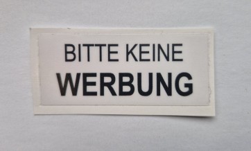BITTE KEINE WERBUNG - Aufkleber Deutsch