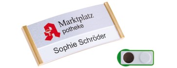 Ansteckschild aus Kunststoff Combi