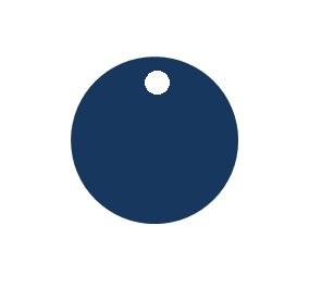 RONDEN aus Aluminium blau mit Loch dr. 30 mm