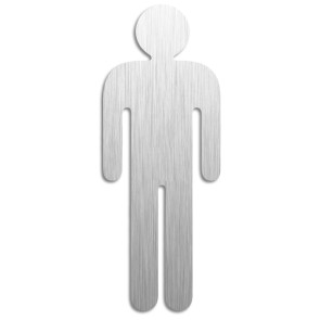 WC Herren ausgeschnitten Edelstahlschild