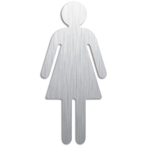 WC Damen ausgeschnittenes Edelstahlschild