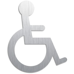 Rollstuhl WC ausgeschnittenes Edelstahlschild 1085