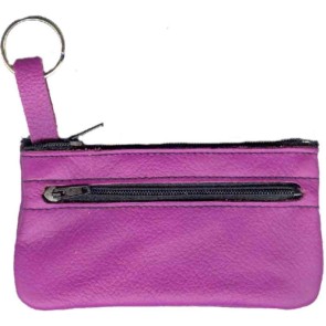 Schlüsseletui aus Leder mit 2 Reissverschlüssen