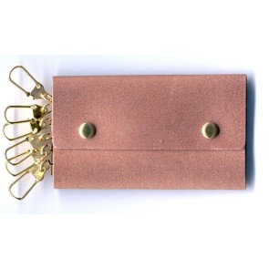 Schlüsseletui aus Leder mit 6 Karabinerhaken