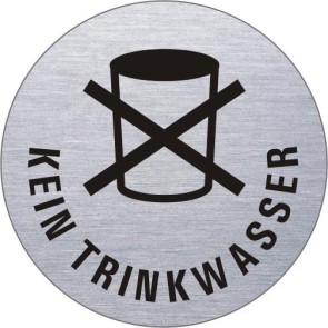 KEIN TRINKWASSER Edelstahlschild 39163