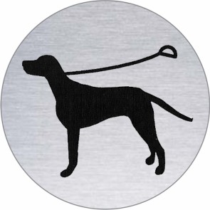 Hund anleinen Edelstahlschild 39164