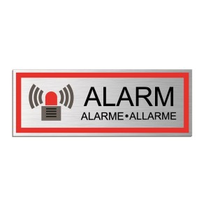 Alarm dreisprachig Aluminiumschild 53404