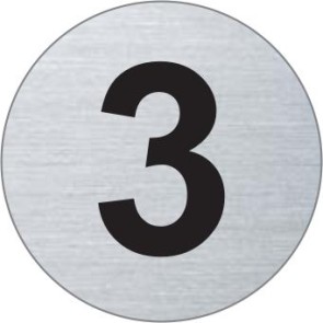 Nummer 3 Edelstahlschild 7294-3