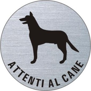 ATTENTI AL CANE Edelstahlschild 7334