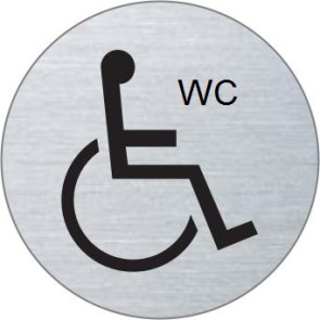 Rollstuhl WC Edelstahlschild 7542