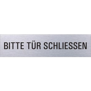 BITTE TÜR SCHLIESSEN Edelstahlschild 8312