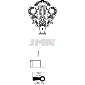 Möbelschlüssel - E-1G CV