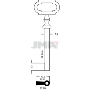 Möbelschlüssel - V-1G